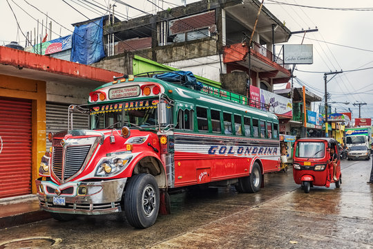 Coca Cola, Bridgstone, International, tigo, unicentro, tvs, Golondrina, La F&eacute;, Chickenbus and Tuk Tuk, Colomba, Guatemala