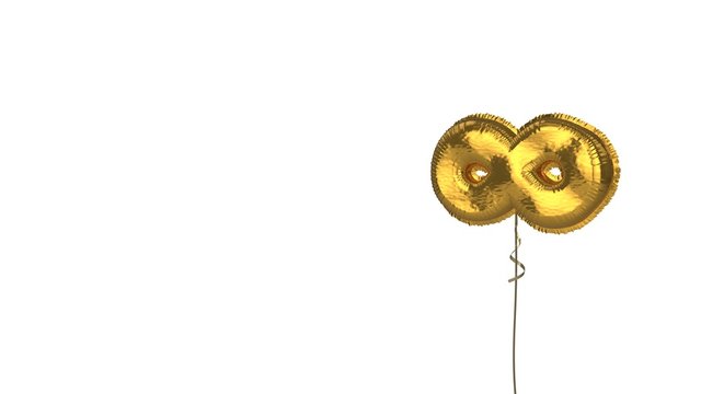 gold balloon symbol of infinity on white background