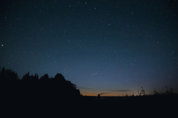 Fototapeta na wymiar beautiful starry sky on a clear autumn evening