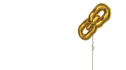 gold balloon symbol of link on white background