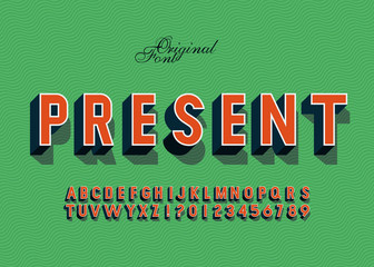 3D Sans Serif Condensed Alphabet.