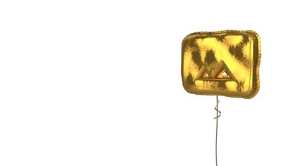 Fototapeta na wymiar gold balloon symbol of photo on white background