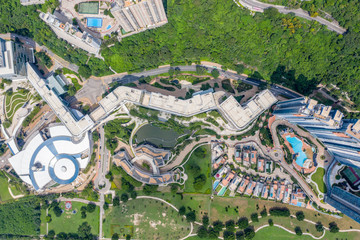 Aerial view of cyberport in hong kong island