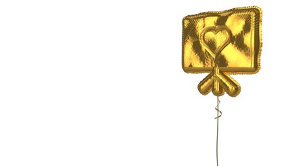 gold balloon symbol of presentation  on white background