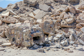 A face in the ruins at Bombay Beach in California