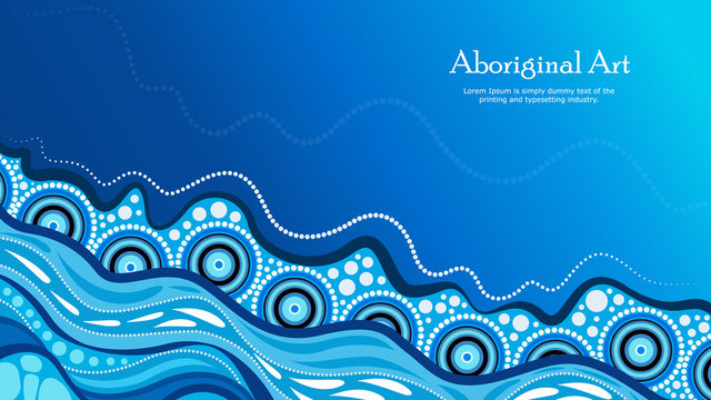 Aboriginal Dot Art Vector Banner With Text.