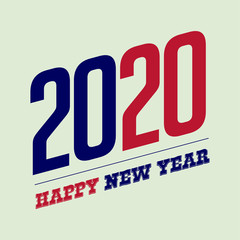 Happy New Year 2020 Typography Style, retro vintage style