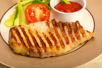 Grilled pork cutlet