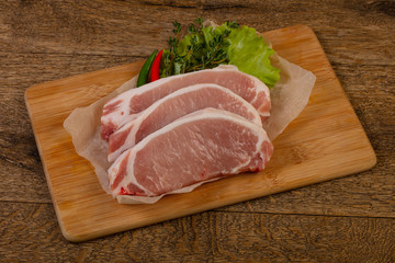 Raw pork steak