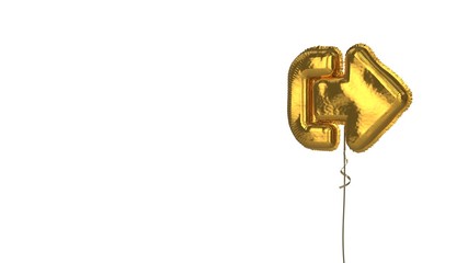 gold balloon symbol of sign out alt on white background
