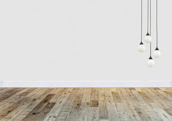 modern empty house interior design and lamp. 3D illustration