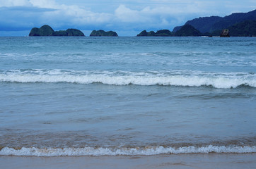 waves on the beach in east java, indonesia