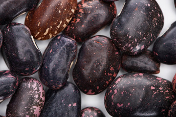 close up view of uncooked organic big black beans