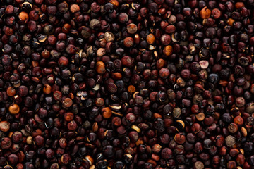 top view of unprocessed organic black quinoa