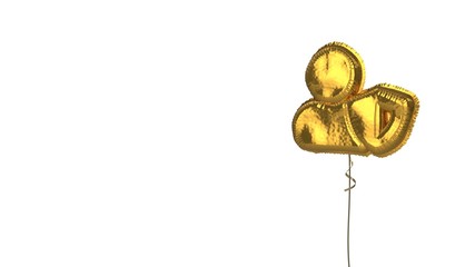 gold balloon symbol of user shield on white background