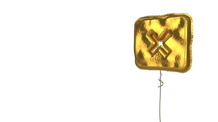 gold balloon symbol of window close on white background