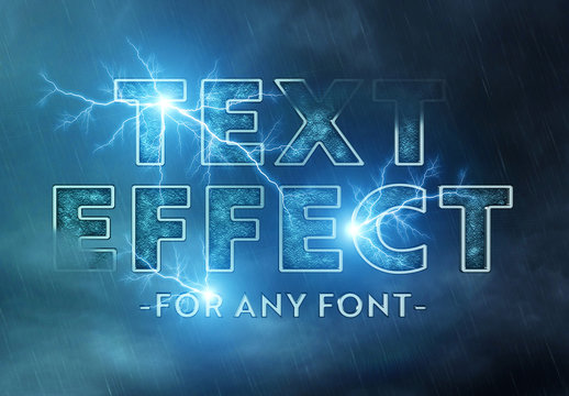 Lightning Storm Text Effect Mockup