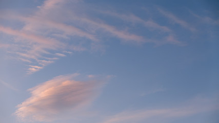 Pink clouds in a dawn sky