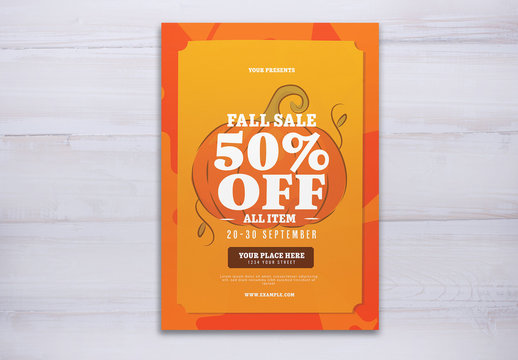 Orange Fall Sale Flyer Layout