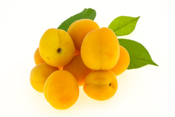Ripe tasty sweet apricots heap