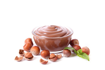 chocolate paste isolated on white