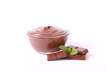 chocolate paste isolated on white