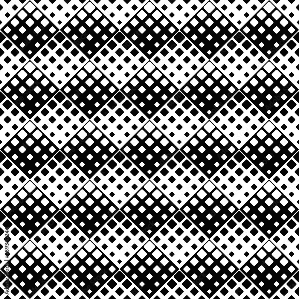 Poster geometrical rounded square pattern background design - monochrome abstract vector illustration