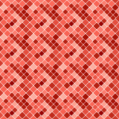 Seamless square pattern background - red abstract vector graphic design from diagonal squares