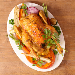 roasted chicken with autumn vegetables