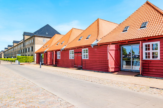 Street view in old historic center of Copenhagen, Denmark