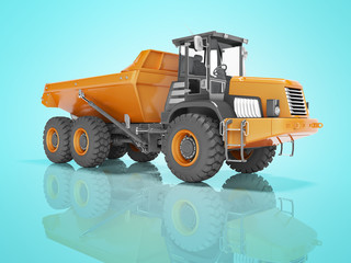 Obraz na płótnie Canvas Construction machinery orange quarry truck for transporting ston