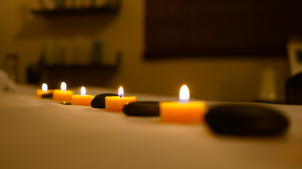 Velas en un spa