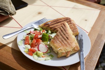 Panini with salad