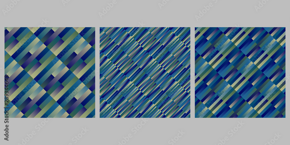 Poster gradient geometrical rectangle pattern background design set - abstract vector illustrations
