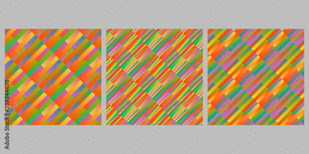 Poster gradient geometrical stripe pattern background set - abstract vector graphic designs