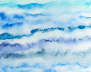 Colorful background. Abstract hand painted on paper watercolor texture. Decorative chaotic texture for design. Handmade overlay backdrop. Bright artistic painting.