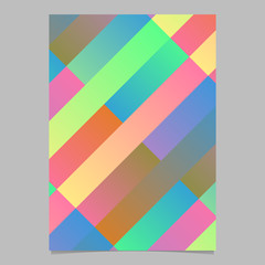 Colorful trendy geometrical gradient diagonal stripe page template background - abstract vector stationery design