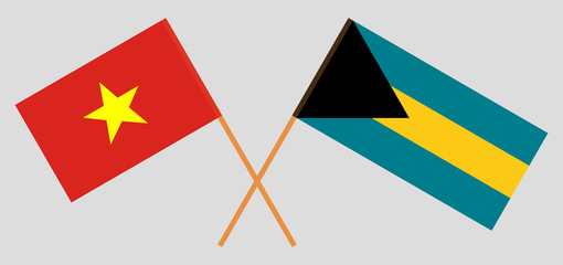 Bahamas and Vietnam. Crossed Bahamian and Vietnamese flags