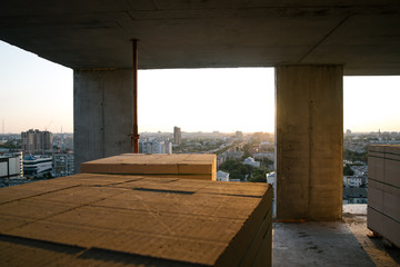 construction site building with cement material structure