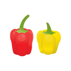 Bell peppers on a white background vector illustration.