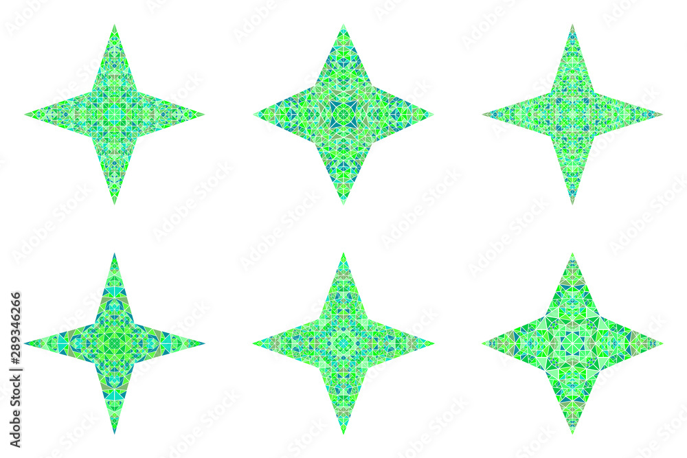 Aufkleber polygonal isolated mosaic star shape collection - geometric ornamental abstract vector designs eleme