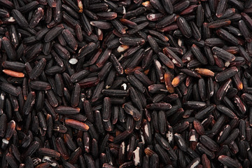top view of uncooked organic black rice