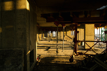 construction site building with cement material structure