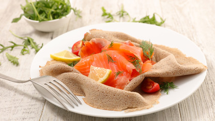 buckwheat with salmon and lemon