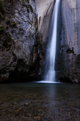 Hiking trail Los Cahorros de Monachil (Granada) in Autumn. Impressive gorge carved by the Monachil River. It is a place of singular beauty with waterfalls, caves and suspension bridges.
