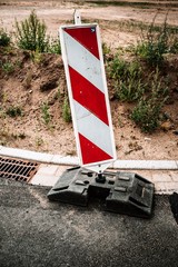 warning sign on the road