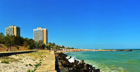 landscape on the Romanian coast from the black sea
