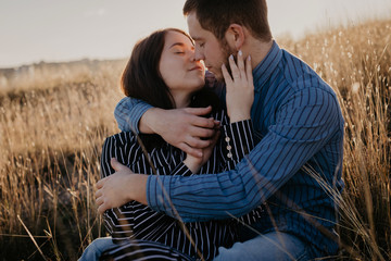 Young happy  couple in love  outdoor -.