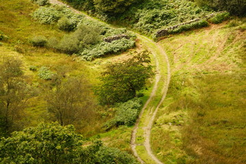 Pastoral Farmland and Mountain Range