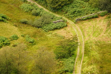 Pastoral Farmland and Mountain Range
